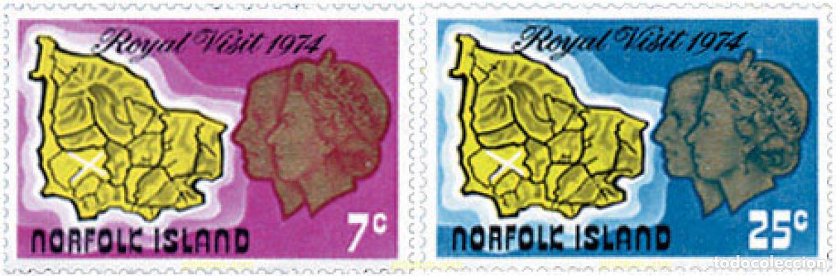 Sellos: 147953 MNH NORFOLK 1974 VISITA DE LA REINA ISABEL II