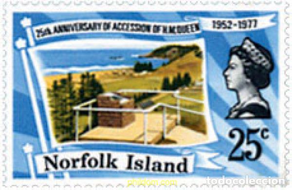 Sellos: 147956 MNH NORFOLK 1977 25 ANIVERSARIO DE LA ASCENSION AL TRONO DE ISABEL II