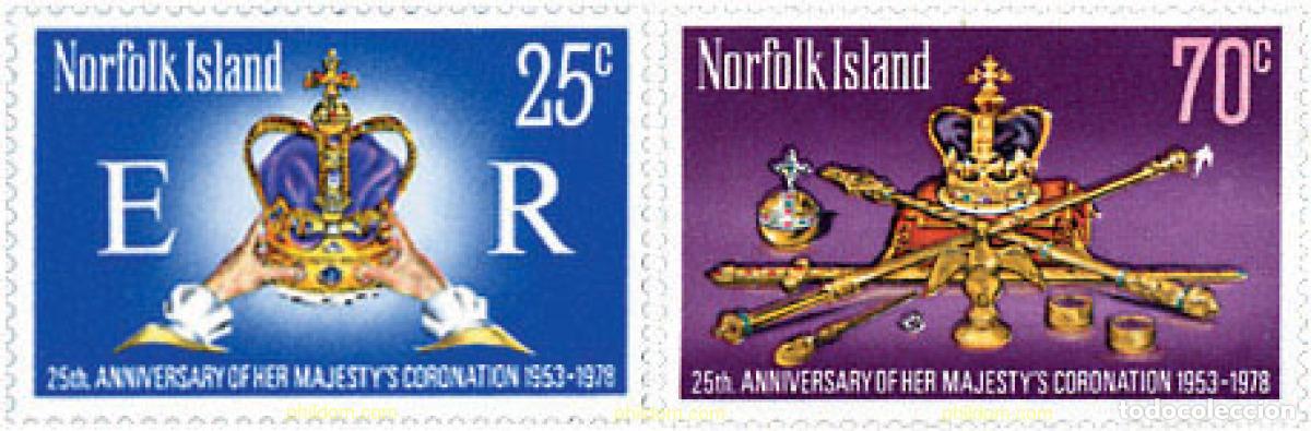Sellos: 147957 MNH NORFOLK 1978 25 ANIVERSARIO DE LA CORONACION DE ISABEL II