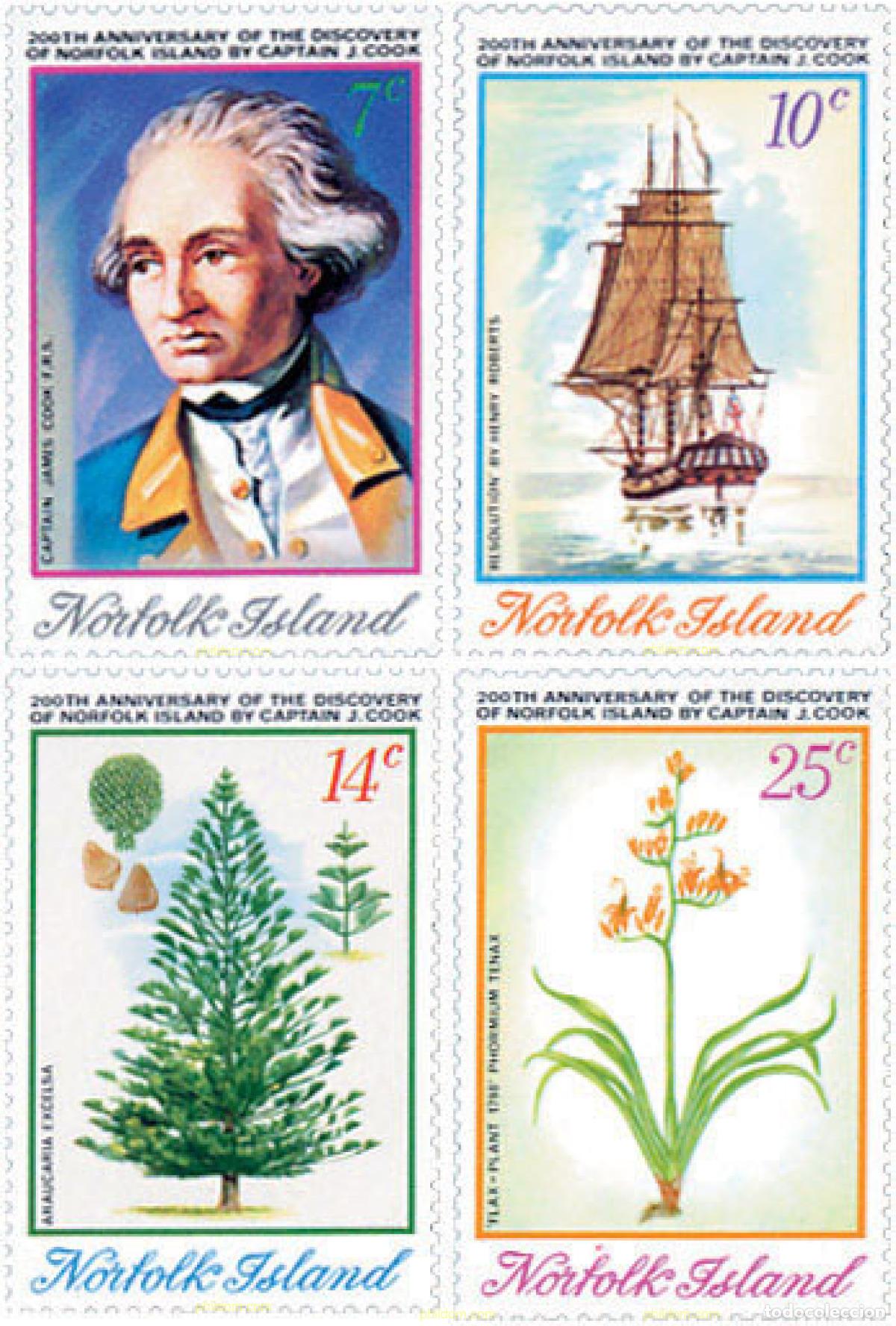 Sellos: 147955 MNH NORFOLK 1974 200 ANIVERSARIO DEL DESCUBRIMIENTO DE LA ISLA