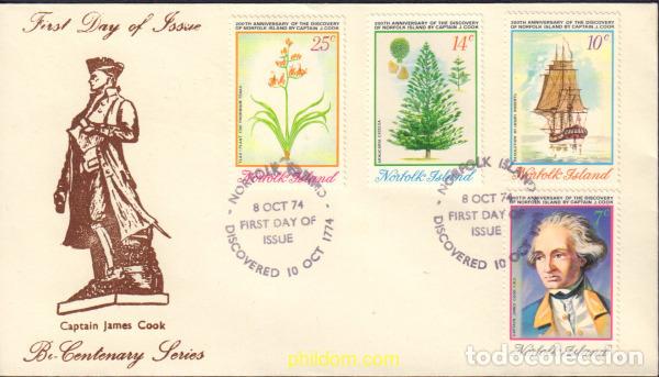 Sellos: 448595 MNH NORFOLK 1974 200 ANIVERSARIO DEL DESCUBRIMIENTO DE LA ISLA