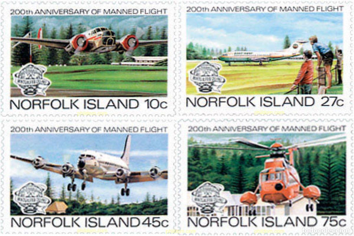 Sellos: 147978 MNH NORFOLK 1983 200 ANIVERSARIO DEL VUELO TRIPULADO