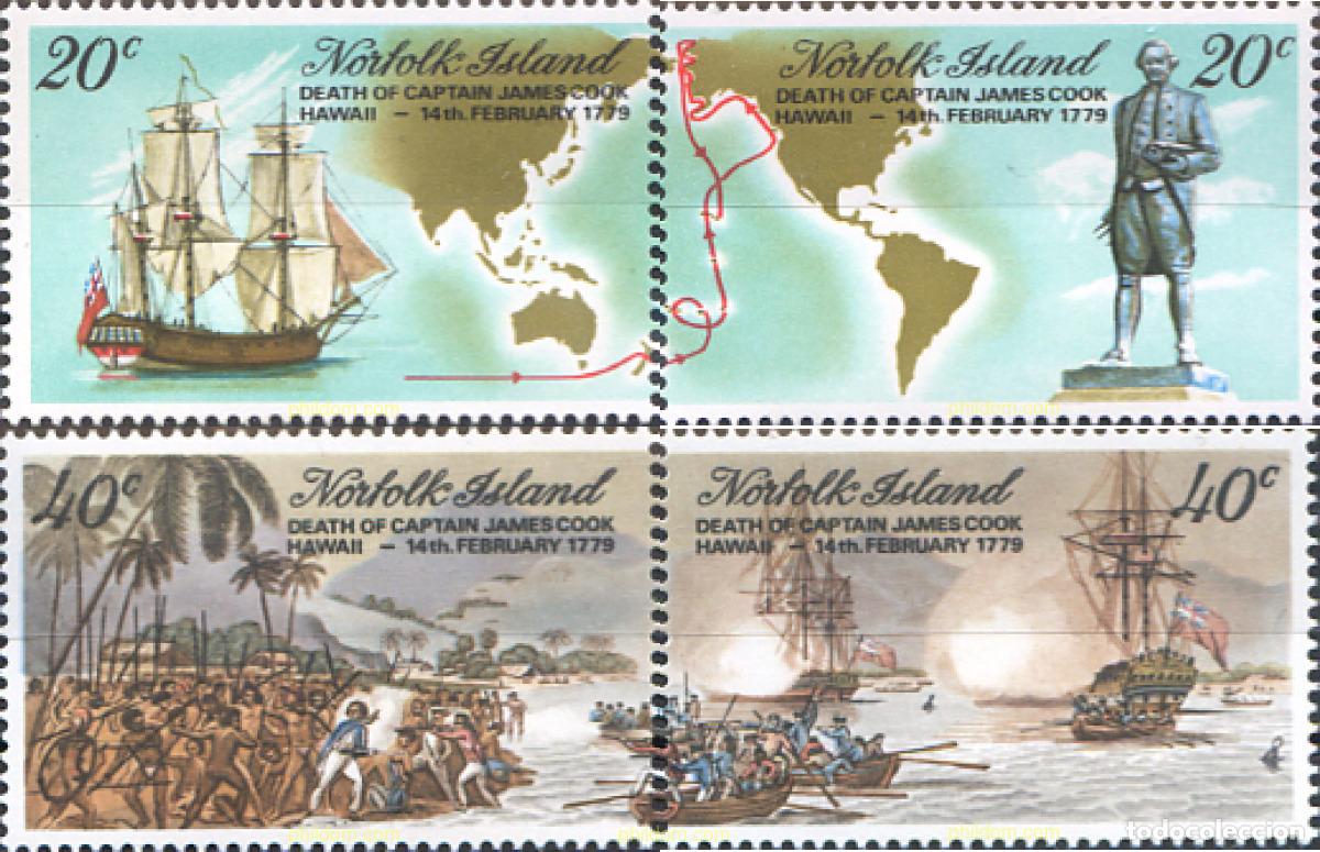 Sellos: 147961 MNH NORFOLK 1979 200 ANIVERSARIO DE LA MUERTE DEL CAPITAN COOK