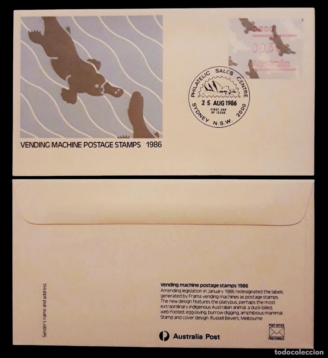 Sellos: AUSTRALIA 1986 SPD - FDC. ATM FRAMA. - Foto 1