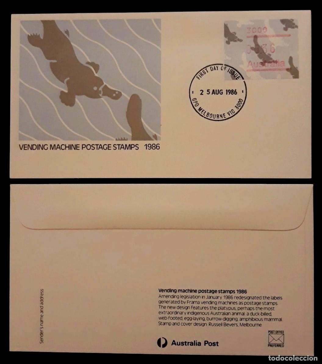 Sellos: AUSTRALIA 1986 SPD - FDC. ATM FRAMA. - Foto 1
