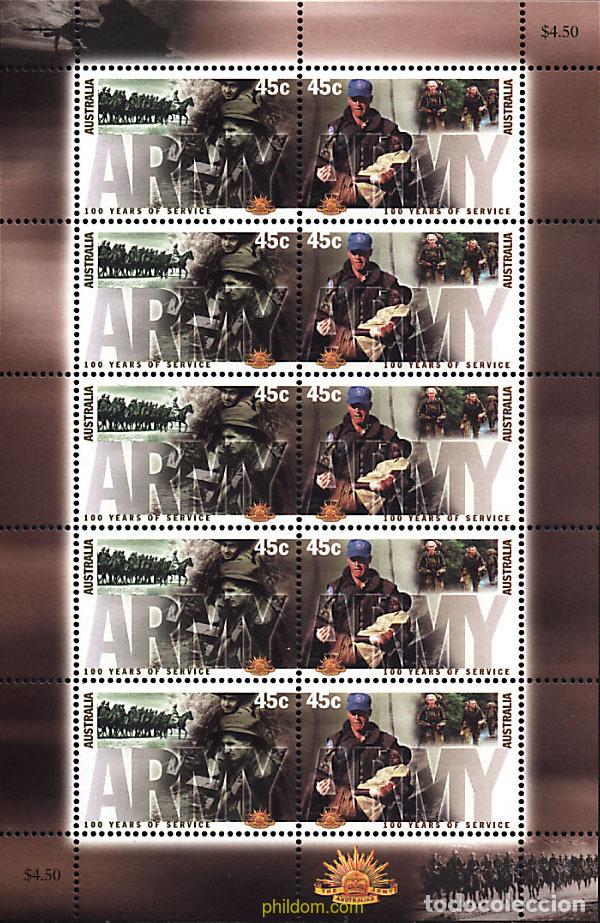 Sellos: 9249 MNH AUSTRALIA 2001 100 A&Ntilde;OS DEL EJERCITO AUSTRALIANO