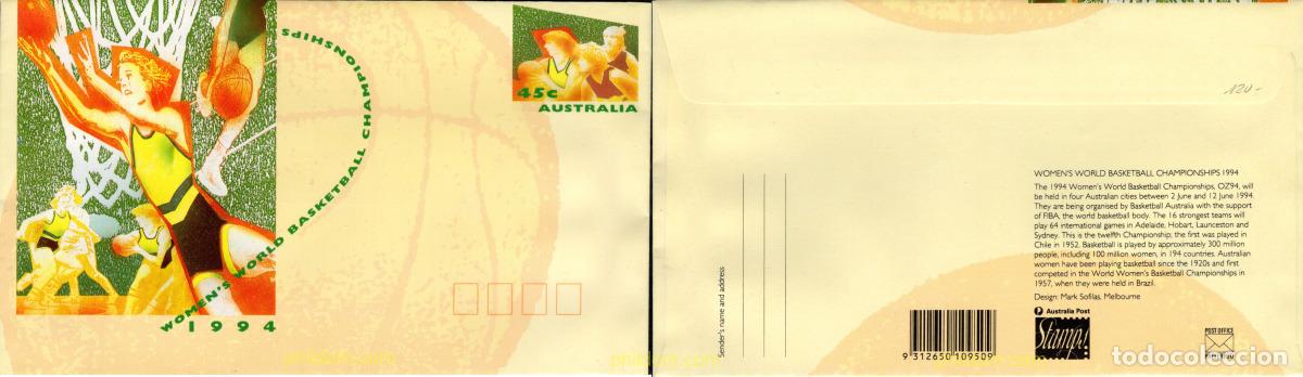 Sellos: 776010 MNH AUSTRALIA 1994 CAMPEONATOS DELMUNDO DE BALONCESTO FEMENINO