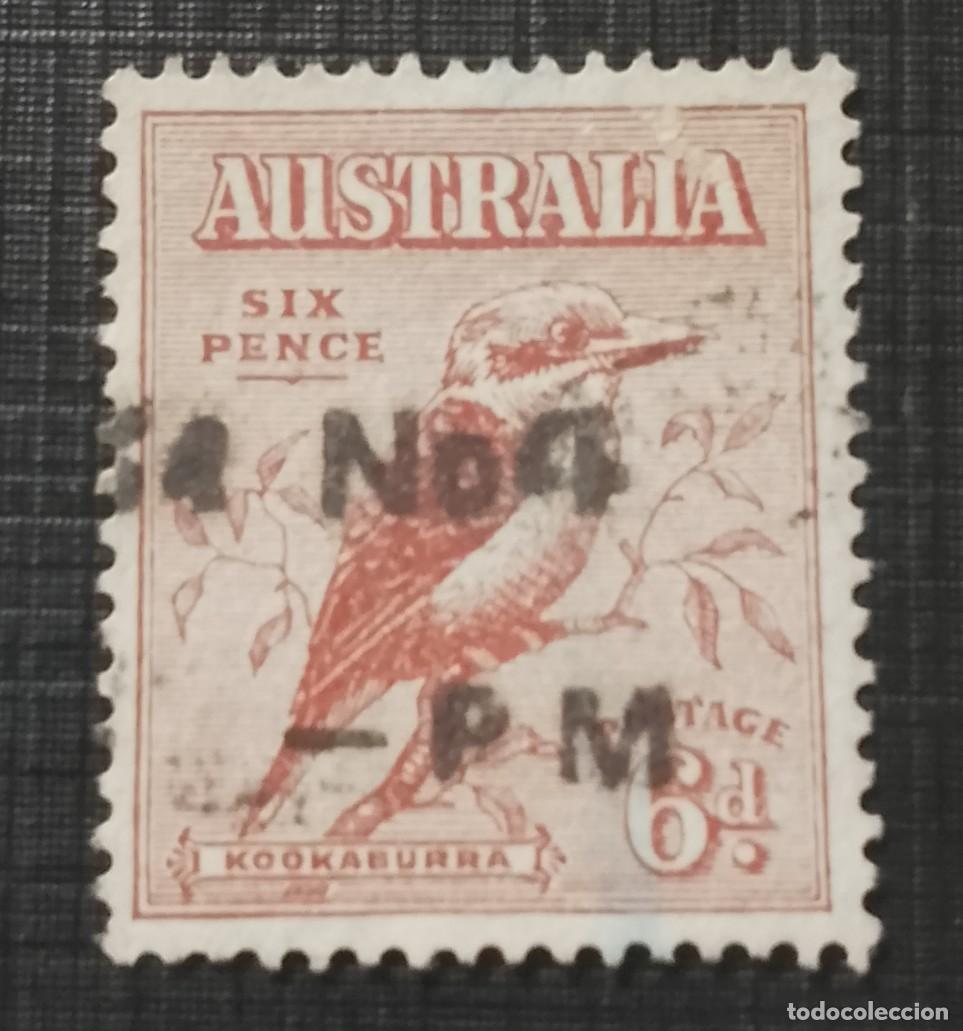 Sellos: AUSTRALIA - V/F 6 d - A&Ntilde;O 1932 - KOOKABURRA, P&Aacute;JARO, AVE