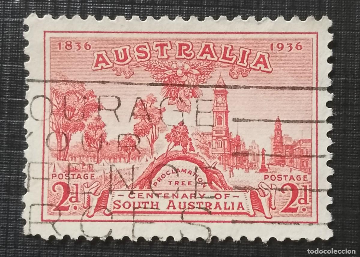 Sellos: AUSTRALIA - V/F 2 d - PROGRAMA DEL CENTENARIO DEL &Aacute;RBOL DE AUSTRALIA DEL SUR - 1836.1936