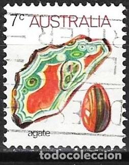 Sellos: Australia 1973 - Mi 531 - YT 504 - Minerales : &Aacute;gata