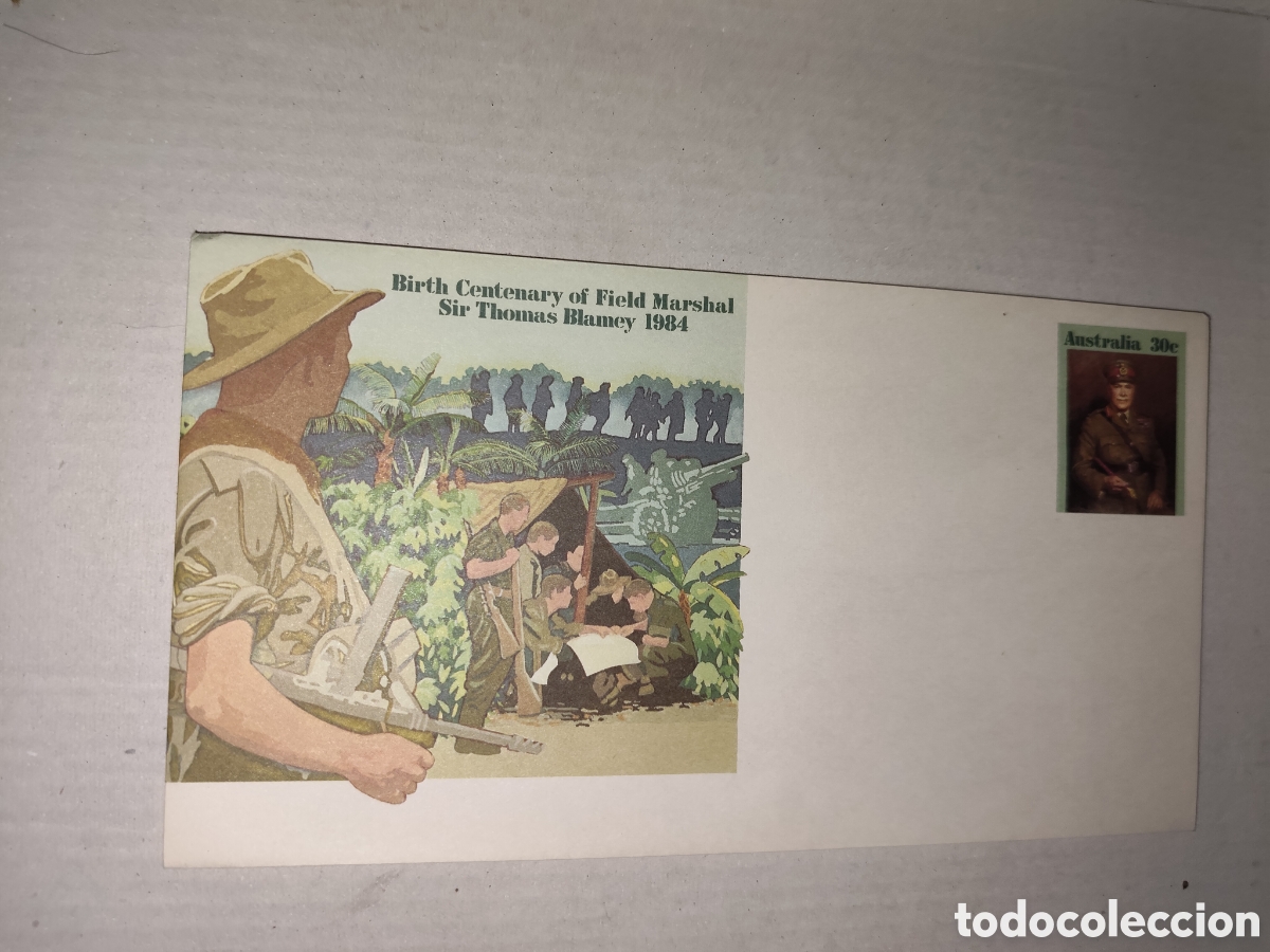 Sellos: Sobre Conmemorativo 1984 para el centenario del nacimiento del Mariscal de campo Sir Thomas Blamey