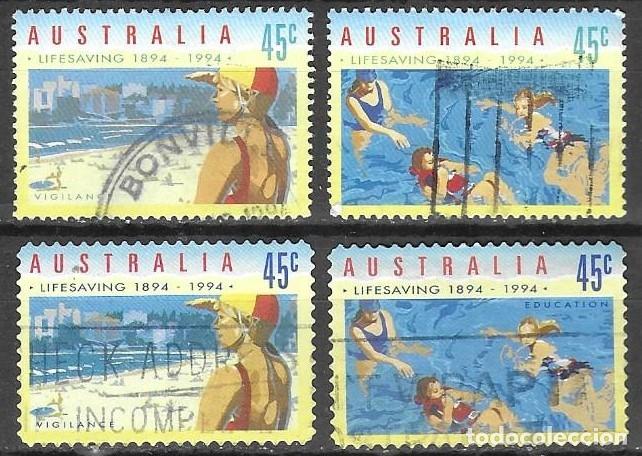 Sellos: SELLOS ADESIVOS USADOS DE AUSTRALIA 1994, YT 1343/ 44 + 1347/ 48