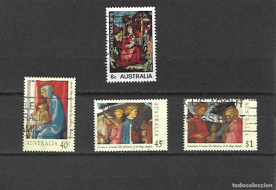 Sellos: Lote con 4 sellos de NAVIDAD de Australia, sellos a&ntilde;os 1970/94