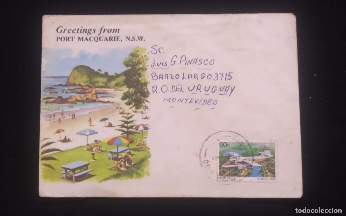 Sellos: TS) 1980 AUSTRALIA, COVER SENT FROM NEW SOUTH WALES TO MONTEVIDEO,WITH AVIATION STAMP,VF.