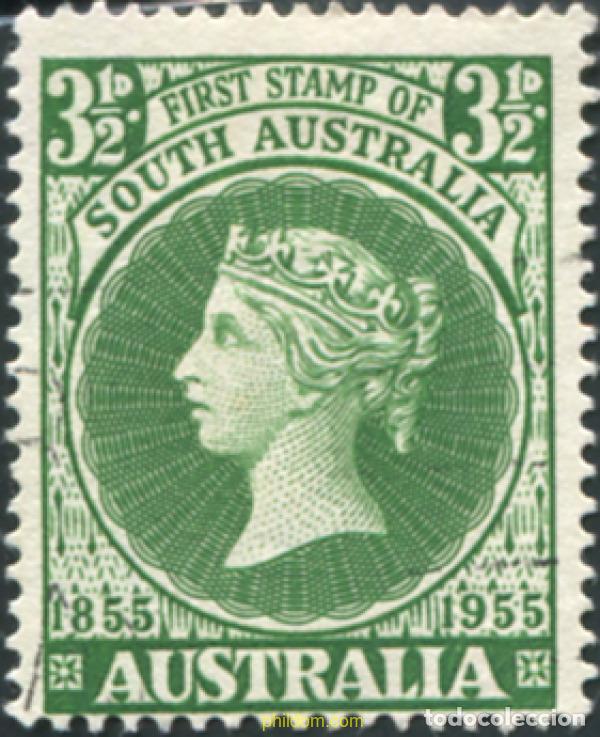 Sellos: 789563 USED AUSTRALIA 1955 CENTENARIO DEL SELLOS AUSTRALIANO