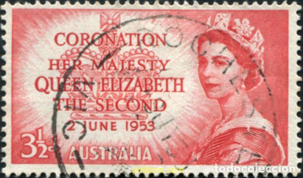 Sellos: 789543 USED AUSTRALIA 1953 CORONACION DE ISABEL II