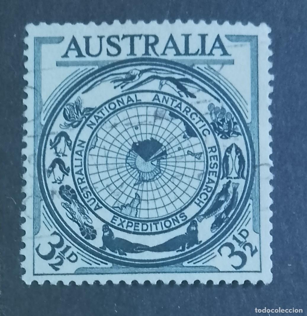 Sellos: AUSTRALIA - 3 1/2 P - EXPEDICIONES NACIONALES DE INVESTIGACI&Oacute;N ANTARTIDA AUSTRALIANAS, A&Ntilde;O 1954