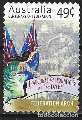 Sellos: Australia 2001 - Mi 2011 BA - YT 1910 - Centenario de la Federaci&oacute;n Australiana