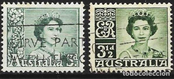 Sellos: Australia 1959 - Mi 289 y 290 - YT 250 y 251 - Reina Isabel II