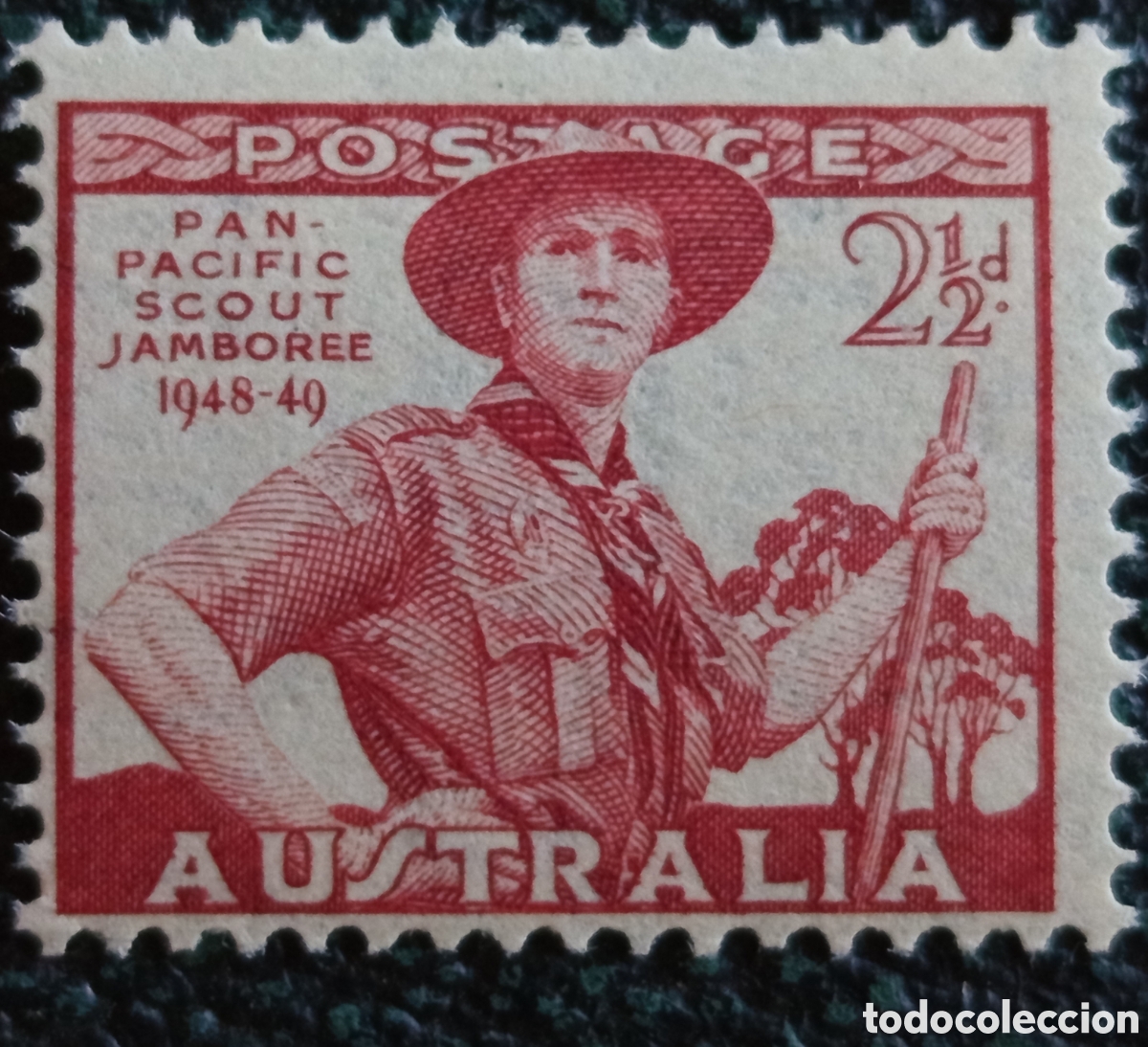 Sellos: Australia 1948 Jamboree Scout Panpacifico 2&frac12;d Rojo Yvert 186 MH