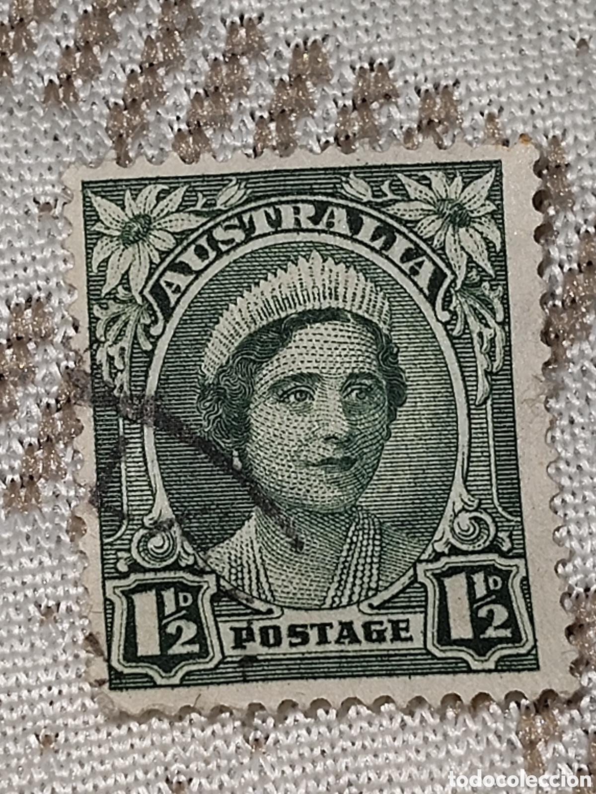Sellos: Sello de Australia Reina Isabel a&ntilde;o 1942 usado