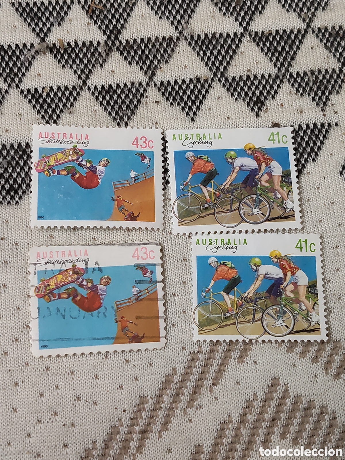 Sellos: 4 sellos de Australia Deportes 1990