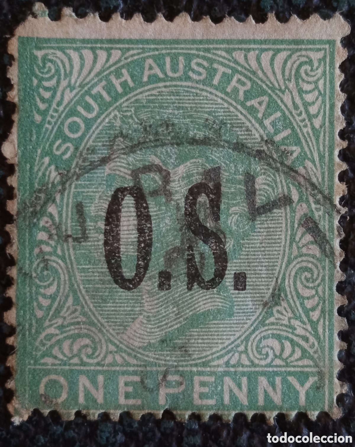 Sellos: Sello Australia del Sur 1891 Reina Victoria 1 Penique Verde Oficial Michel O55