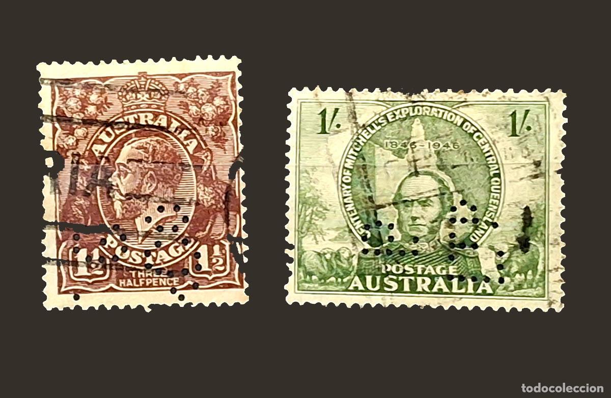 Sellos: 2 sellos de Australia, 1919 y 1946