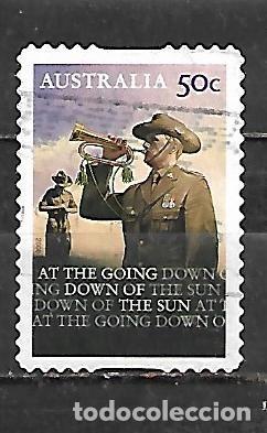 Sellos: 2008: D&iacute;a de ANZAC - Soldado tocando la trompeta (usado) autoadhesivo