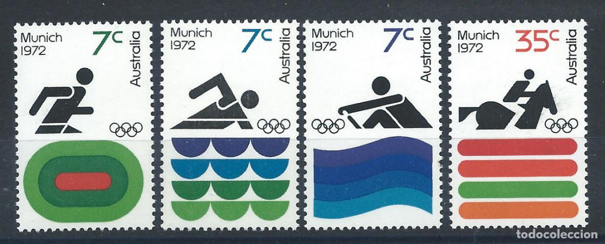 Sellos: Australie N&deg;470/73** (MNH) 1972 - J.O de Munich
