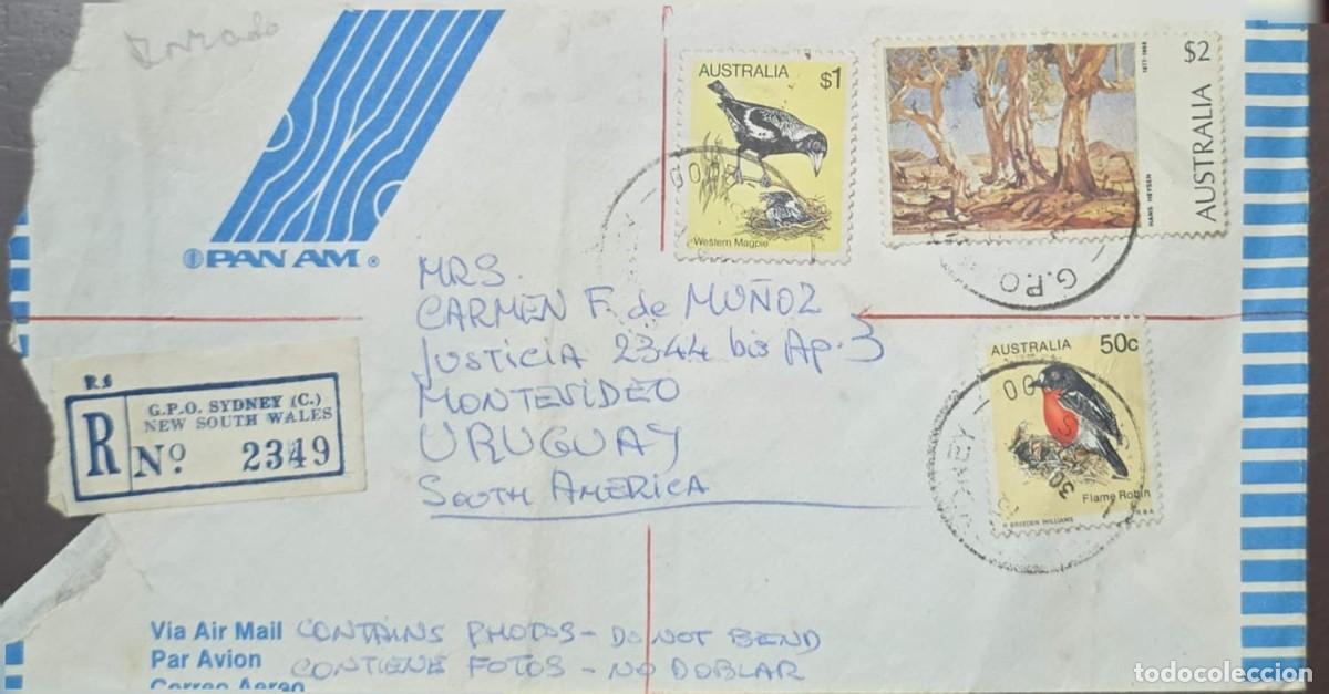Sellos: MI) 1980 AUSTRALIA, COVER SENT VIA AIRMAIL FROM NEW SOUTH WALES TO MONTEVIDEO, URUGUAY, VIA THE US A