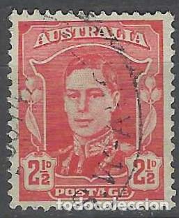 Sellos: AUSTRALIA 1942-44 - REY JORGE VI, ROJO - USADO