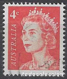 Sellos: AUSTRALIA 1966 - REINA ISABEL II, 4C ROJO CLARO - USADO