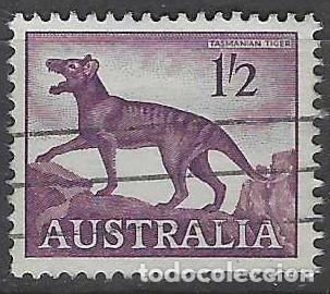 Sellos: AUSTRALIA 1961 - FAUNA, TIGRE DE TASMANIA - USADO