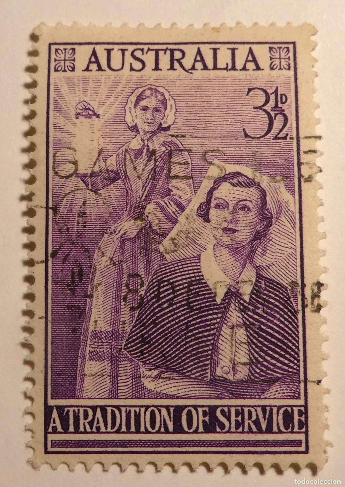 Sellos: Sello postal de Australia 3-1/2p 1955