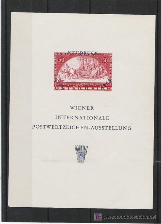 Sellos: AUSTRIA  HOJA  BLOQUE SOBRECARGADA  NUEVA - Foto 1