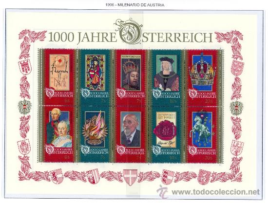 Sellos: AUSTRIA 1996 MILENARIO DE AUSTRIA YVERT 2024/33** - Foto 1