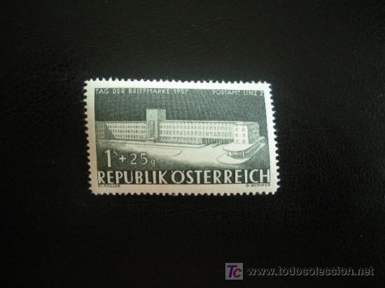 Sellos: Austria 1957 Ivert 875 *** D&iacute;a del Sello - Edificio de Correos - Monumentos - Foto 1