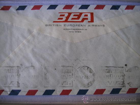 Sellos: sobre circulado BEA british european airways, con sellos austriacos, 1969 - Foto 2 - 31771583