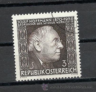 Sellos: AUSTRIA 1966, YVERT N&ordm; 1040, JOSEF HOFFMANN. MATASELLADO - Foto 1