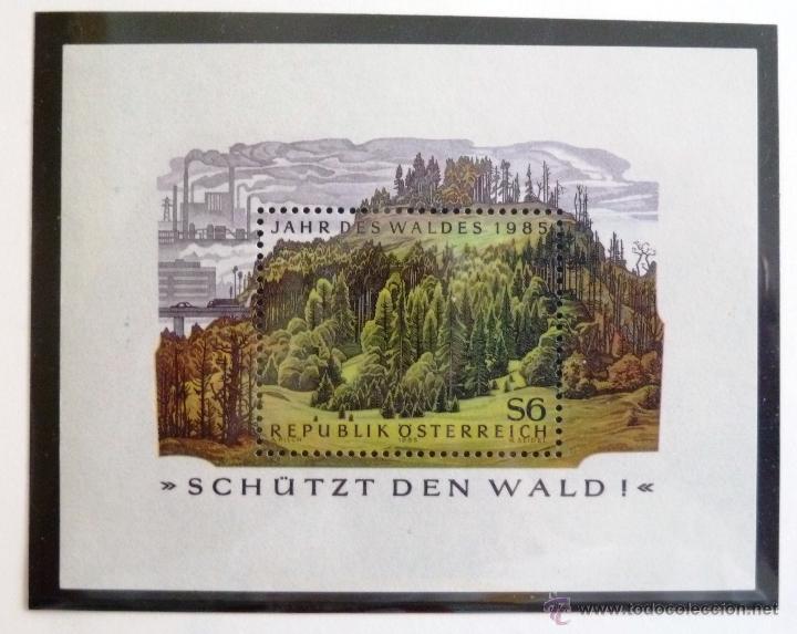 Sellos: HB AUSTRIA 1985. A&Ntilde;O DEL BOSQUE. NUEVA. - Foto 1