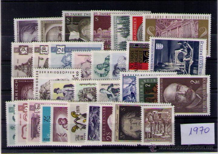 Sellos: AUSTRIA 1970 - A&Ntilde;O COMPLETO - Foto 1