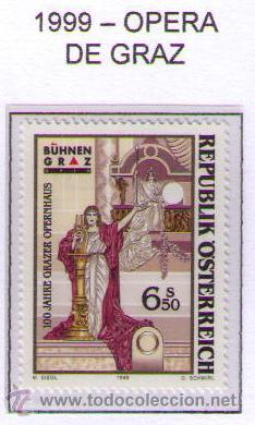 Sellos: AUSTRIA 1999 - OPERA DE GRAZ - YVERT N&ordm; 2123 - Foto 1
