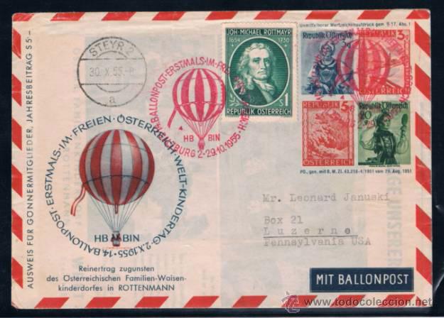 Sellos: 1955 AUSTRIA. TEMA GLOBO - Foto 1