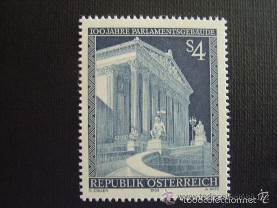 Sellos: Austria 1983 Ivert 1589 *** Centenario Edificio del Parlamento - Arquitectura - Foto 1