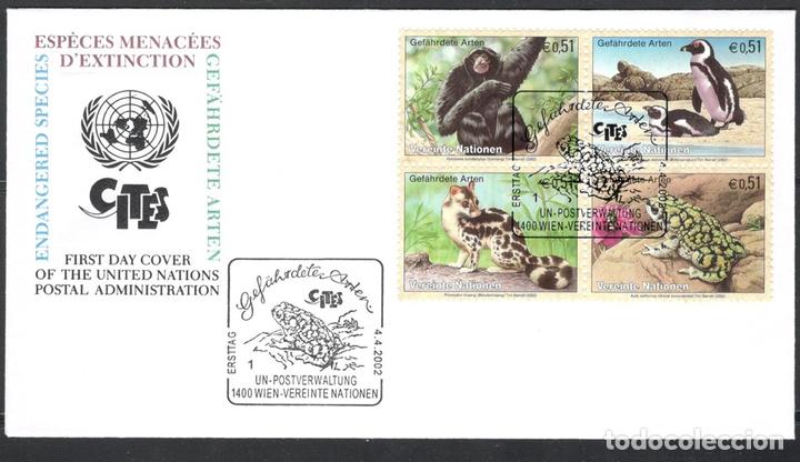 Stamps: Sobre del primer d&iacute;a. Oficina de Viena de las Naciones Unidas.2002.Yvert: 371 y otros