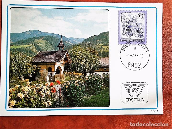 Sellos: Austria. 1539 TM Capilla de la Paz sobre el monte Stoderzinken. 1982 - Foto 1