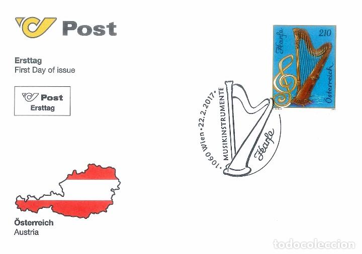 Sellos: Austria 2017 - Harfe FDC - First day cover - Foto 1