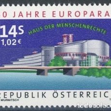 Sellos: AUSTRIA 1999 IVERT 2110 *** 50º ANIVERSARIO DEL CONSEJO DE EUROPA - PALACIO DERECHOS HUMANOS