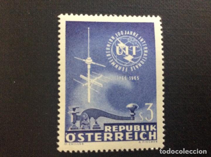 Sellos: AUSTRIA N&ordm; YVERT 1018*** A&Ntilde;O 1965. CENTENARIO DE LA UIT - Foto 1